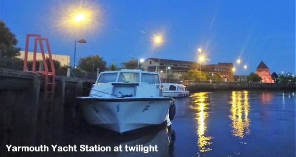 Yarmouth Yacht Station at twilight