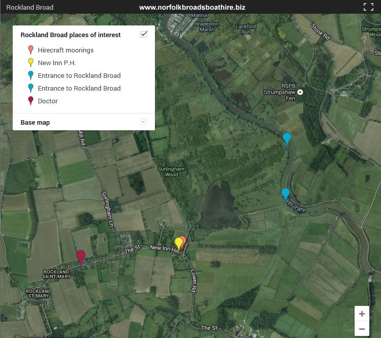 Norfolk Broads Boat Hire map of Ranworth